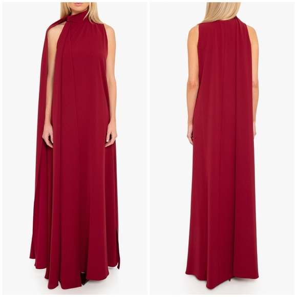 NWT EVE Black Halo Henna Sleeveless Gown Crimson Red Sz S - Picture 3 of 14